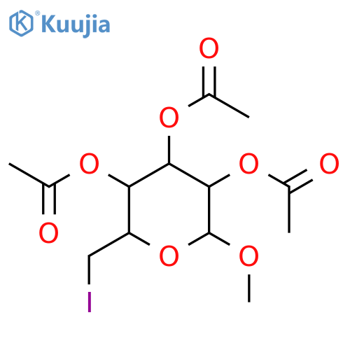 b-D-Glucopyranoside, methyl6-deoxy-6-iodo-, triacetate (9CI) structure