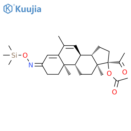 [(3Z,8R,9S,10R,13S,14S,17R)-17-Acetyl-6,10,13-trimethyl-3-trimethylsilyloxyimino-2,8,9,11,12,14,15,16-octahydro-1H-cyclopenta[a]phenanthren-17-yl] acetate structure