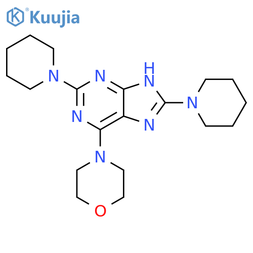 9H-Purine,6-(4-morpholinyl)-2,8-di-1-piperidinyl- structure