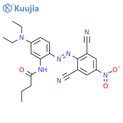 Butanamide,N-[2-[2-(2,6-dicyano-4-nitrophenyl)diazenyl]-5-(diethylamino)phenyl]- structure