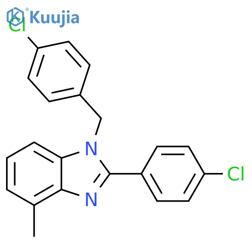 1H-Benzimidazole,2-(4-chlorophenyl)-1-[(4-chlorophenyl)methyl]-4-methyl- structure