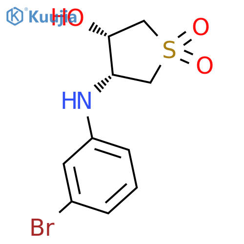THIOPHENE-3-OL, 4-[(3-BROMOPHENYL)AMINO]TETRAHYDRO-, 1,1-DIOXIDE, CIS- structure