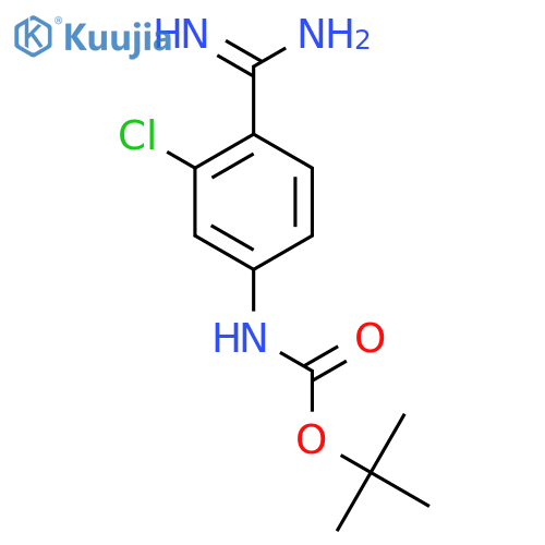 tert-butyl N-(4-carbamimidoyl-3-chlorophenyl)carbamate structure