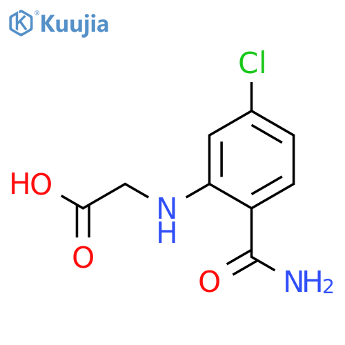 2-(2-carbamoyl-5-chlorophenyl)aminoacetic acid structure