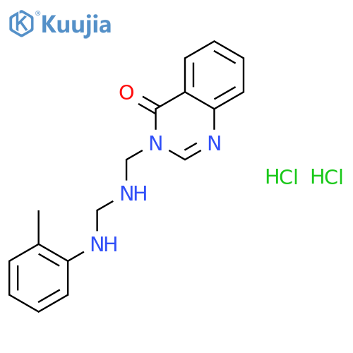 3-[({[(2-methylphenyl)amino]methyl}amino)methyl]quinazolin-4(3H)-one dihydrochloride structure