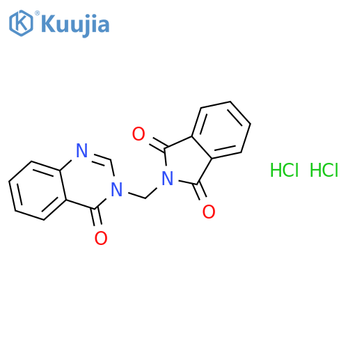 1H-Isoindole-1,3(2H)-dione,2-[(4-oxo-3(4H)-quinazolinyl)methyl]-, hydrochloride (1:2) structure