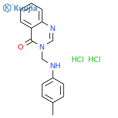 4(3H)-Quinazolinone,3-[[(4-methylphenyl)amino]methyl]-, hydrochloride (1:2) structure