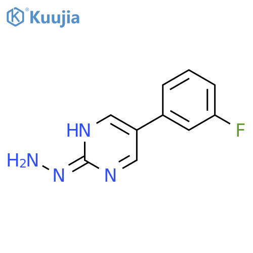 2(1H)-Pyrimidinone, 5-(3-fluorophenyl)-, hydrazone structure