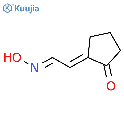 Acetaldehyde, (2-oxocyclopentylidene)-, 1-oxime structure