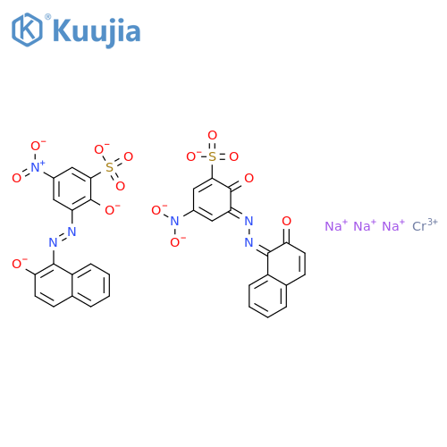 Chromate(3-),bis[2-(hydroxy-kO)-3-[2-[2-(hydroxy-kO)-1-naphthalenyl]diazenyl-kN1]-5-nitrobenzenesulfonato(3-)]-,sodium (1:3) structure