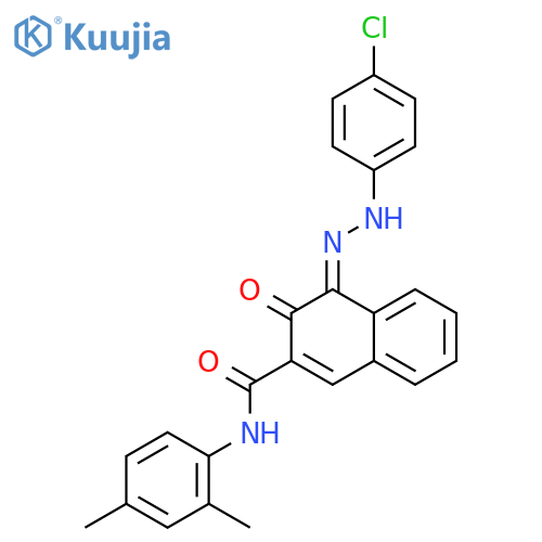 (4Z)-4-[2-(4-chlorophenyl)hydrazinylidene]-N-(2,4-dimethylphenyl)-3-oxo-3,4-dihydronaphthalene-2-carboxamide structure