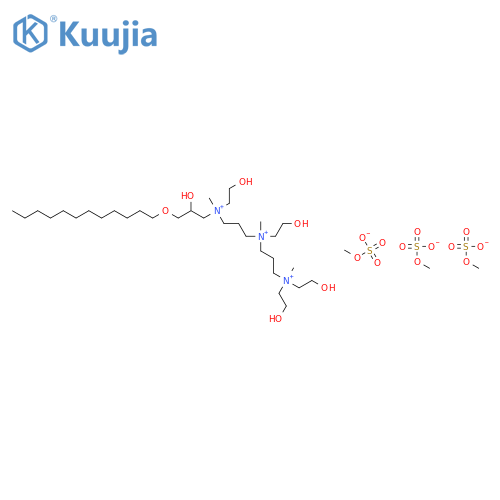 N-(3-(Dodecyloxy)-2-hydroxypropyl)-N,N-bis(2-hydroxyethyl)-N-(3-(bis(2-hydroxyethyl)methylammonio)propyl)-N,N-dimethyl-1,3-propanediaminium tris(methyl sulfate) structure