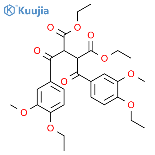 Butanedioic acid, 2,3-bis(4-ethoxy-3-methoxybenzoyl)-, diethyl ester structure