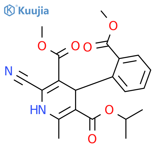 3,5-Pyridinedicarboxylic acid, 2-cyano-1,4-dihydro-4-[2-(methoxycarbonyl)phenyl]-6-methyl-, 3-methyl 5-(1-methylethyl) ester structure