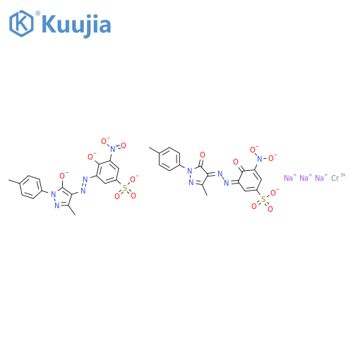 Chromate(3-),bis[3-[2-[4,5-dihydro-3-methyl-1-(4-methylphenyl)-5-(oxo-kO)-1H-pyrazol-4-yl]diazenyl-kN1]-4-(hydroxy-kO)-5-nitrobenzenesulfonato(3-)]-,sodium (1:3) structure
