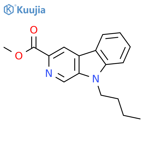 9H-PYRIDO[3,4-B]INDOLE-3-CARBOXYLIC ACID, 9-BUTYL-, METHYL ESTER structure