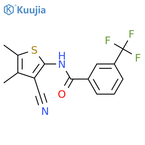 N-(3-cyano-4,5-dimethylthiophen-2-yl)-3-(trifluoromethyl)benzamide structure