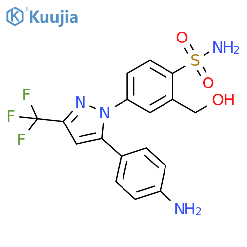 Benzenesulfonamide,4-[5-(4-aminophenyl)-3-(trifluoromethyl)-1H-pyrazol-1-yl]-2-(hydroxymethyl)- structure