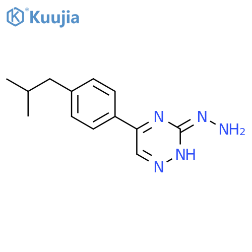 1,2,4-Triazin-3(2H)-one, 5-[4-(2-methylpropyl)phenyl]-, hydrazone structure