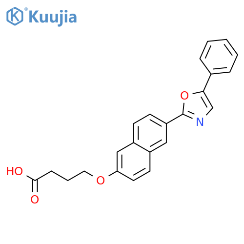 Butanoic acid, 4-[[6-(5-phenyl-2-oxazolyl)-2-naphthalenyl]oxy]- structure