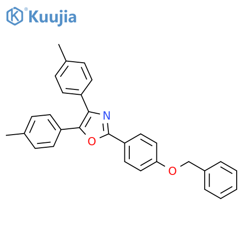 OXAZOLE, 4,5-BIS(4-METHYLPHENYL)-2-[4-(PHENYLMETHOXY)PHENYL]- structure
