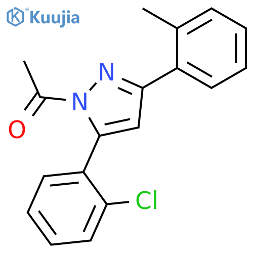 1H-PYRAZOLE, 1-ACETYL-5-(2-CHLOROPHENYL)-3-(2-METHYLPHENYL)- structure