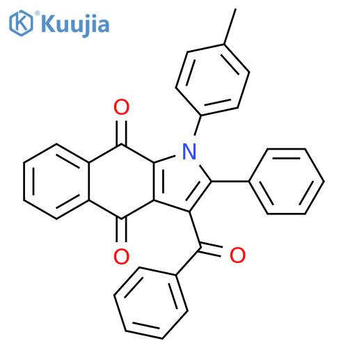 1H-Benz[f]indole-4,9-dione, 3-benzoyl-1-(4-methylphenyl)-2-phenyl- structure