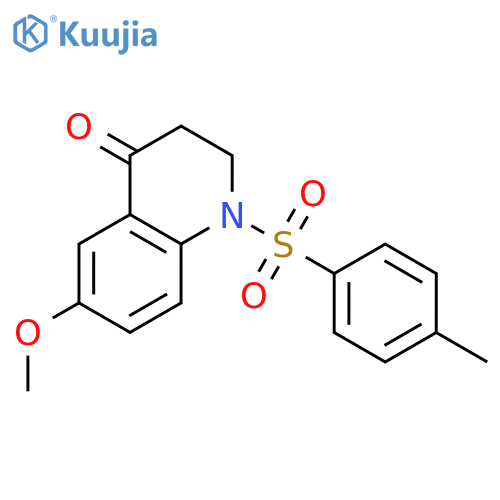 4(1H)-QUINOLINONE, 2,3-DIHYDRO-6-METHOXY-1-[(4-METHYLPHENYL)SULFONYL]- structure