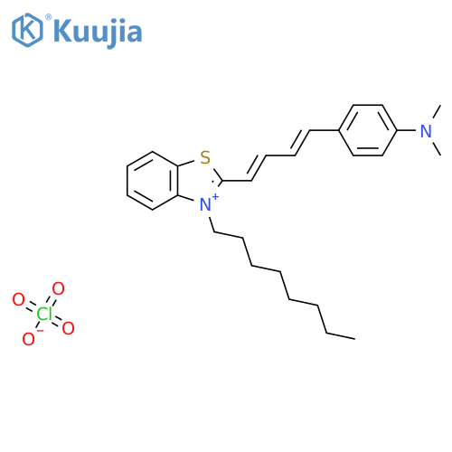 Benzothiazolium, 2-[4-[4-(dimethylamino)phenyl]-1,3-butadien-1-yl]-3-octyl-, perchlorate (1:1) structure
