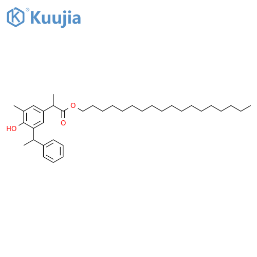 octadecyl 2-[4-hydroxy-3-methyl-5-(1-phenylethyl)phenyl]propanoate structure