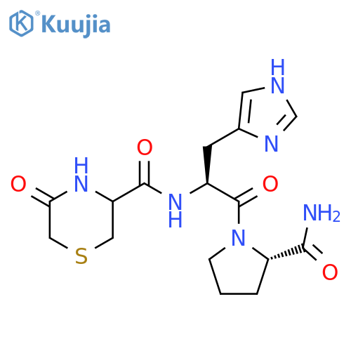 L-Prolinamide,5-oxo-3-thiomorpholinecarbonyl-L-histidyl- (9CI) structure