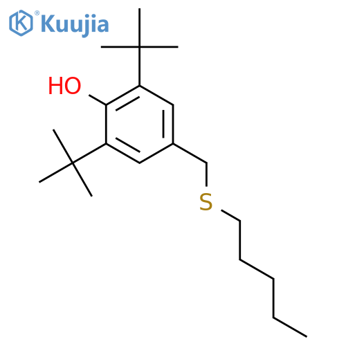 Phenol, 2,6-bis(1,1-dimethylethyl)-4-[(pentylthio)methyl]- structure