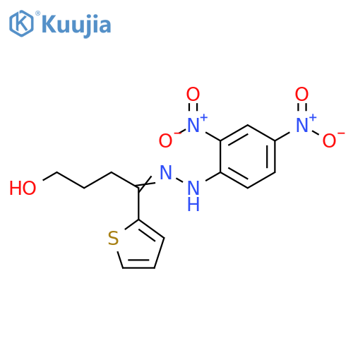 1-Butanone, 4-hydroxy-1-(2-thienyl)-, (2,4-dinitrophenyl)hydrazone structure