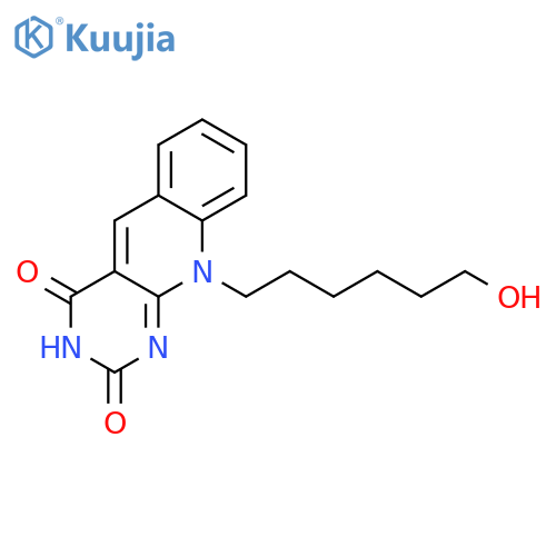 PYRIMIDO[4,5-B]QUINOLINE-2,4(3H,10H)-DIONE, 10-(6-HYDROXYHEXYL)- structure