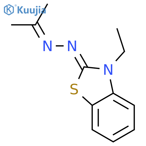 2(3H)-Benzothiazolone, 3-ethyl-, (1-methylethylidene)hydrazone structure