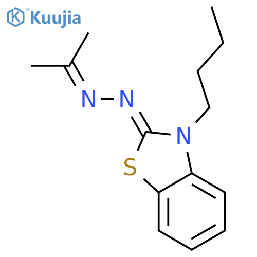 2(3H)-Benzothiazolone, 3-butyl-, (1-methylethylidene)hydrazone structure