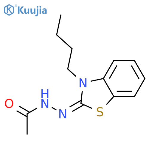 ACETIC ACID, (3-BUTYL-2(3H)-BENZOTHIAZOLYLIDENE)HYDRAZIDE structure