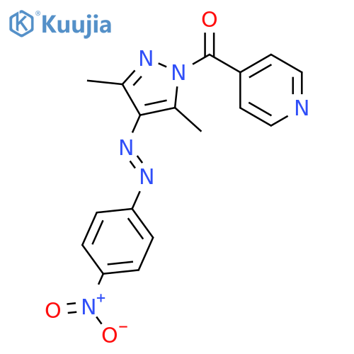 Methanone,[3,5-dimethyl-4-[2-(4-nitrophenyl)diazenyl]-1H-pyrazol-1-yl]-4-pyridinyl- structure