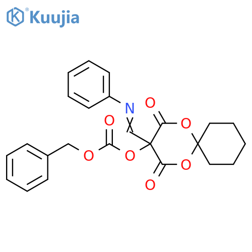 Carbonic acid,2,4-dioxo-3-[(phenylimino)methyl]-1,5-dioxaspiro[5.5]undec-3-ylphenylmethyl ester structure