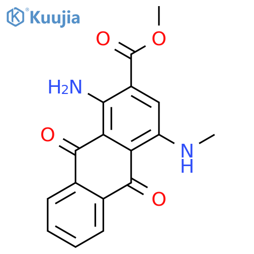 2-Anthracenecarboxylicacid, 1-amino-9,10-dihydro-4-(methylamino)-9,10-dioxo-, methyl ester structure