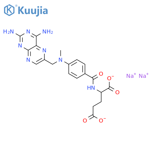 sodium N-[4-[[(2,4-diamino-6-pteridinyl)methyl]methylamino]benzoyl]-L-glutamate structure