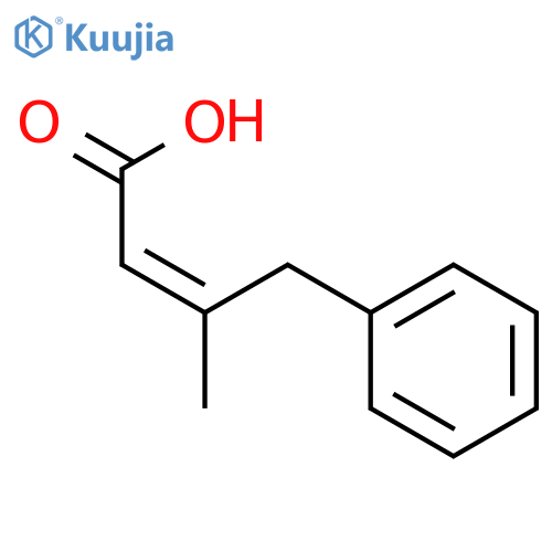 (2Z)-3-methyl-4-phenylbut-2-enoic acid structure