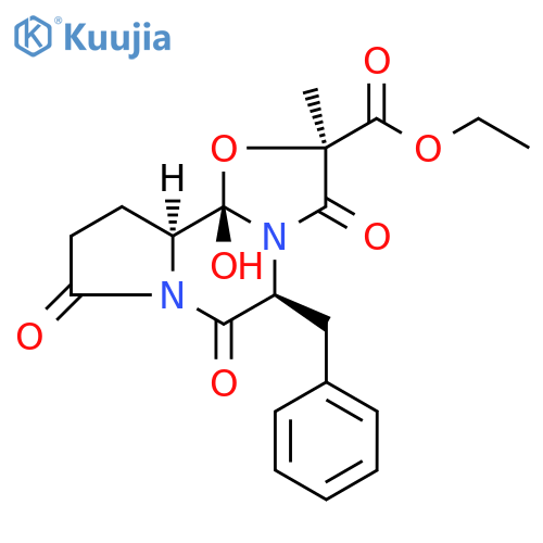 2R-(2α,5α,10aβ,10bα)-Octahydro-10b-hydroxy-2-methyl-3,6,8-trioxo-5-(phenylmethyl)-8H-oxazolo3,2-apyrrolo2,1-cpyrazine-2-carboxylic Acid Ethyl Ester structure