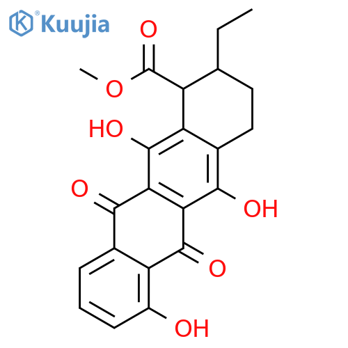 methyl (1S,2S)-2-ethyl-5,7,12-trihydroxy-6,11-dioxo-1,2,3,4,6,11-hexahydrotetracene-1-carboxylate structure