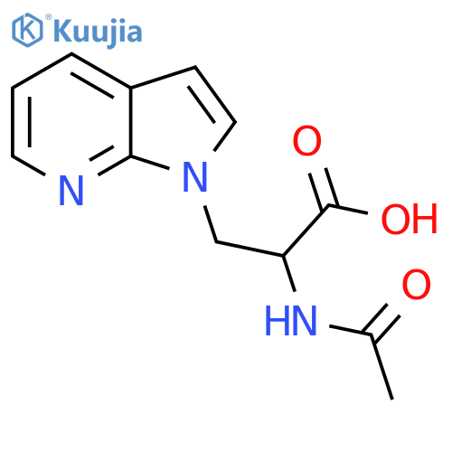 2-acetamido-3-{1H-pyrrolo2,3-bpyridin-1-yl}propanoic acid structure
