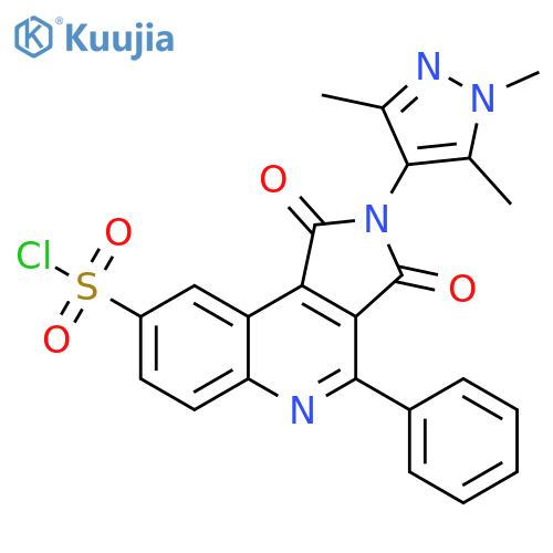 1H-Pyrrolo[3,4-c]quinoline-8-sulfonyl chloride,2,3-dihydro-1,3-dioxo-4-phenyl-2-(1,3,5-trimethyl-1H-pyrazol-4-yl)- structure
