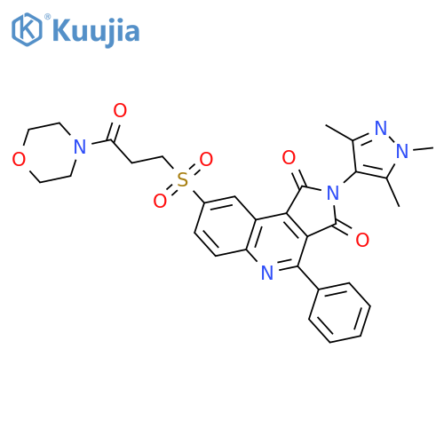 Morpholine,4-[3-[[2,3-dihydro-1,3-dioxo-4-phenyl-2-(1,3,5-trimethyl-1H-pyrazol-4-yl)-1H-pyrrolo[3,4-c]quinolin-8-yl]sulfonyl]-1-oxopropyl]- structure