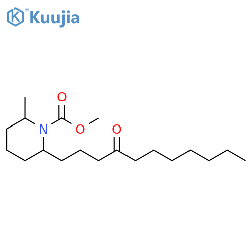 1-Piperidinecarboxylic acid, 2-methyl-6-(4-oxoundecyl)-, methyl ester structure