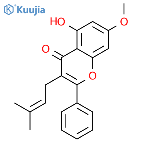 5-hydroxy-7-methoxy-3-C-prenylflavone structure