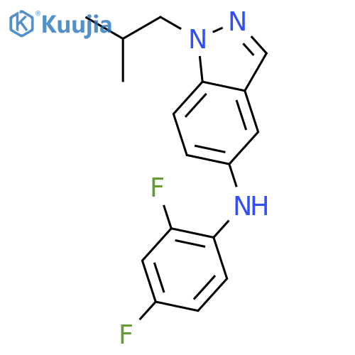 1H-Indazol-5-amine, N-(2,4-difluorophenyl)-1-(2-methylpropyl)- structure